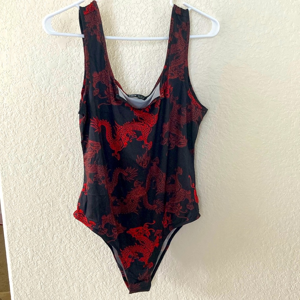 NWOT SHEIN Silky Dragon Bodysuit